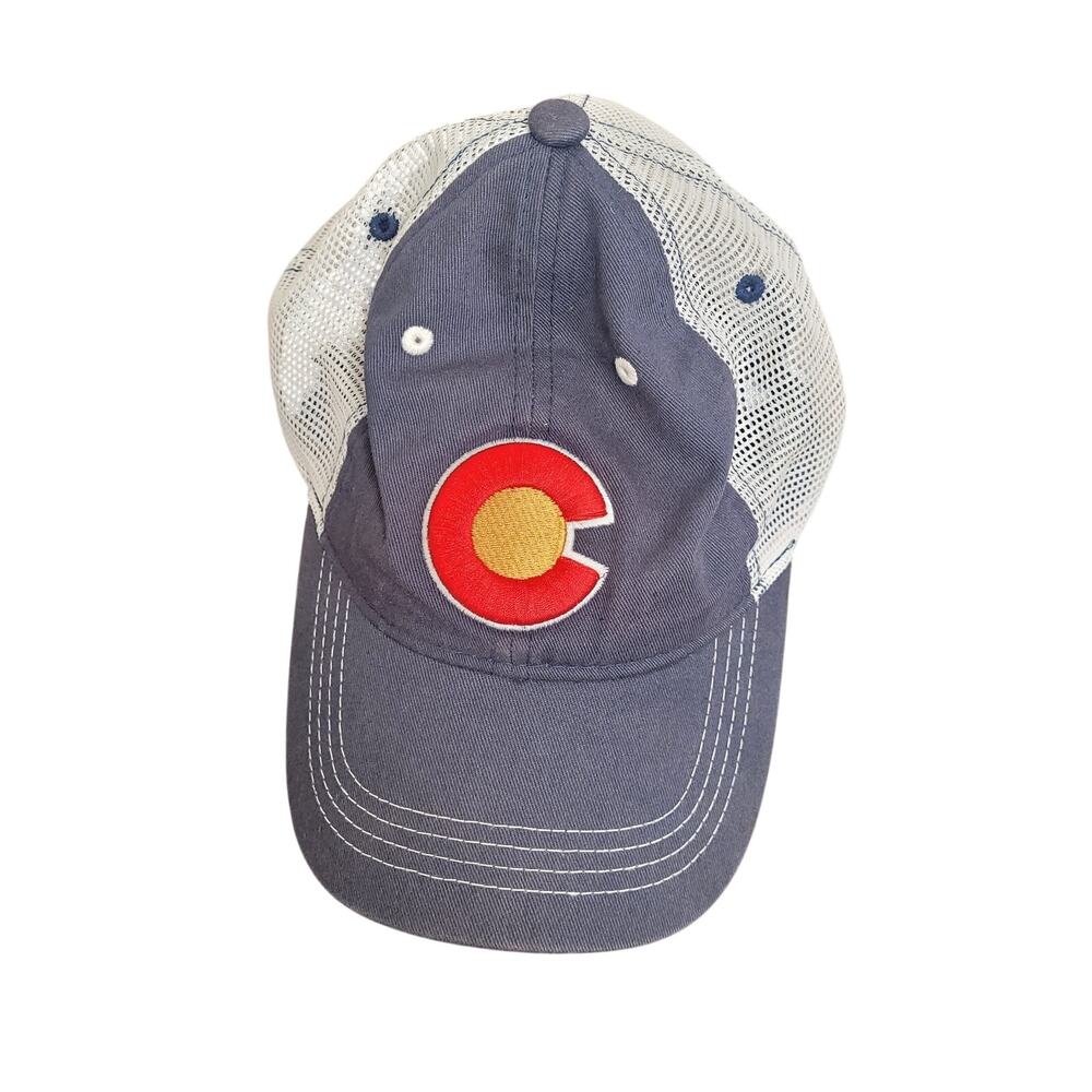 Colorado Flag Trucker Hat Blue Gray Mesh Snapback Baseball Cap Outdoor